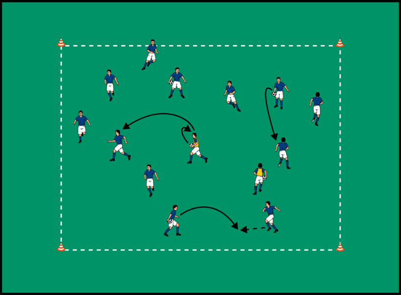 Lauf- und Reaktionsspiel mit Kopfbällen