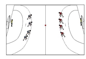 4-gegen-4 ohne Anwurf