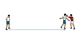 Lauf-ABC mit Abwehraktion im Dreierverbund