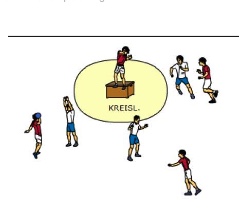 Kreisspiel im markierten Raum